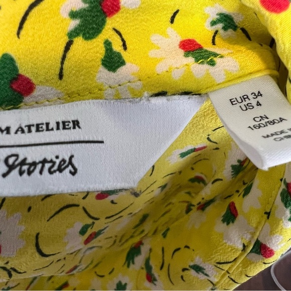 3/$30 🍂& Other Stories Stockholm Atelier Yellow Silk Button-up Shirt - Picture 10 of 10
